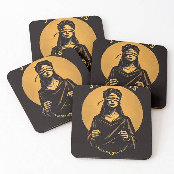 Item preview, Arafed image of a woman with a blindfold and a chain around her neck designed and sold by cafegrafis.