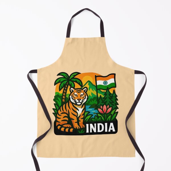 Item preview, India - Bengal Tiger, Jungle Foliage & Lotus Flowers designed and sold by Myra365Art.