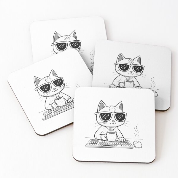 Item preview,  cartoon cat art - i are programmer cool cat version designed and sold by RAZ1995.