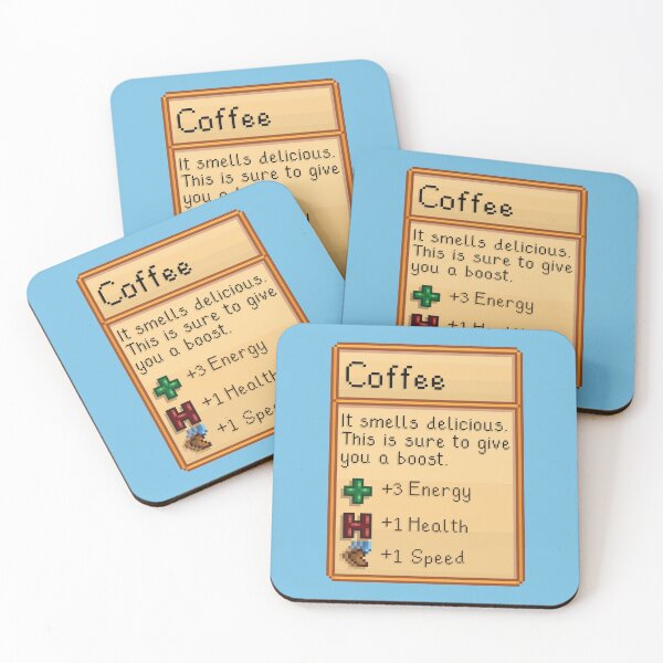 Item preview, Coffee +3 Energy +1 Health +1 Speed – Gamer’s Power-Up Design Stardew Valley designed and sold by · GAMING SOUL ·.