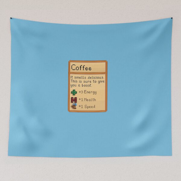 Item preview, Coffee +3 Energy +1 Health +1 Speed – Gamer’s Power-Up Design Stardew Valley designed and sold by · GAMING SOUL ·.