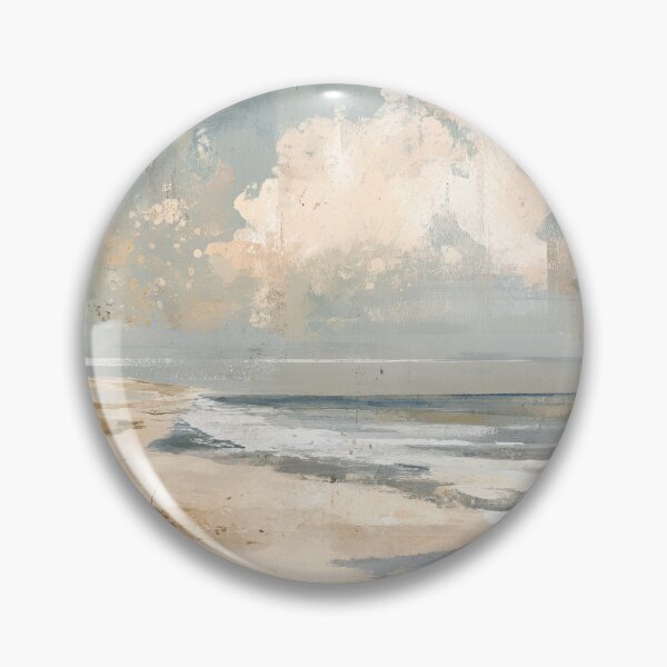 Item preview, Coastal Calm Beach Painting - Serene Abstract Seascape Art Print - Textured Ocean Landscape designed and sold by NaChomArtStudio.