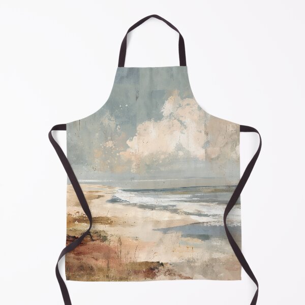 Item preview, Coastal Calm Beach Painting - Serene Abstract Seascape Art Print - Textured Ocean Landscape designed and sold by NaChomArtStudio.