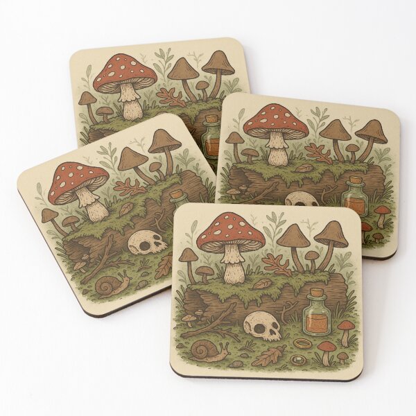 Item preview, Mystical Forest Floor – Goblincore Mushrooms & Curios by ElimsArtss designed and sold by ElimsArtss.