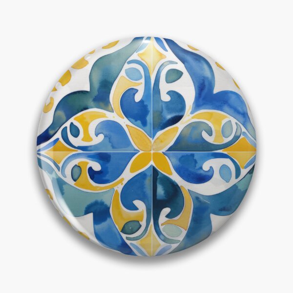 Item preview, Mediterranean Tiles Pattern Amalfi Coast Dolce Vita designed and sold by PG Illustration.