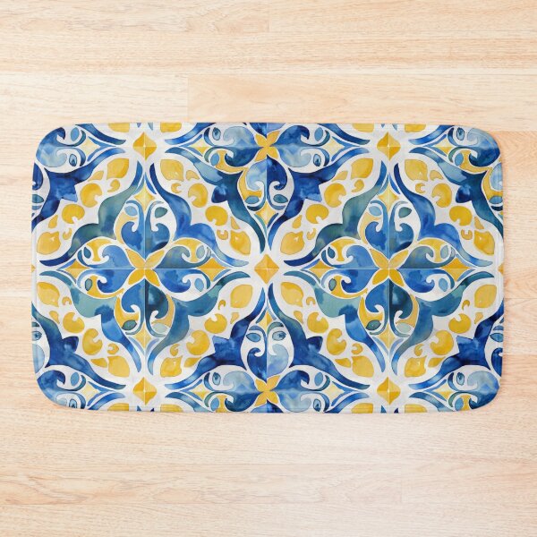 Item preview, Mediterranean Tiles Pattern Amalfi Coast Dolce Vita designed and sold by PG Illustration.