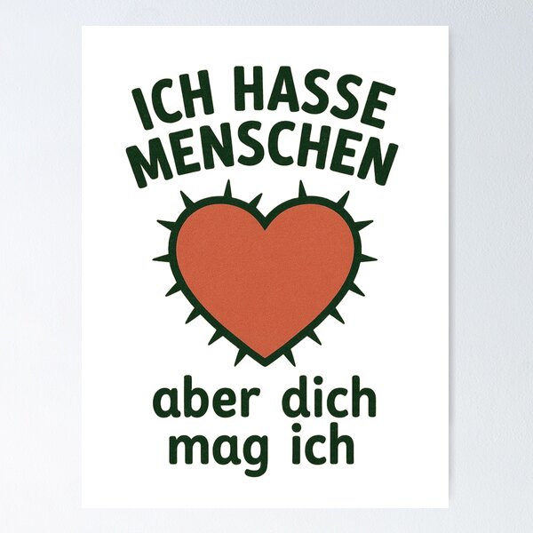 Artikel-Vorschau von Ich hasse Menschen – aber dich mag ich | Ironisches Herz Design, designt und verkauft von jelonkaa.