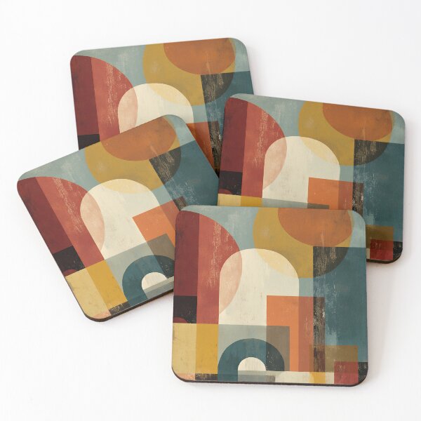 Item preview, Retro Geometric Abstract Poster – Mid-Century Modern Wall Art in Burnt Orange, Mustard & Teal designed and sold by NaChomArtStudio.