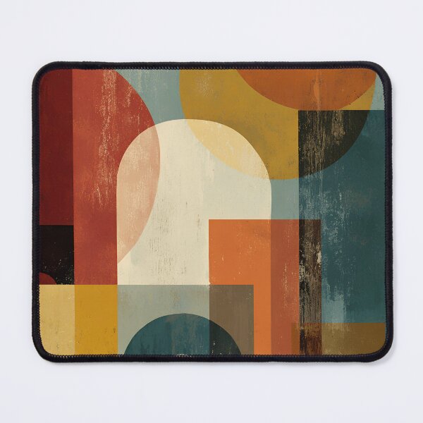 Item preview, Retro Geometric Abstract Poster – Mid-Century Modern Wall Art in Burnt Orange, Mustard & Teal designed and sold by NaChomArtStudio.