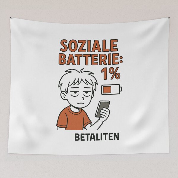 Item preview, Social Battery 1% – Tired but polite | Introverted saying designed and sold by jelonkaa.