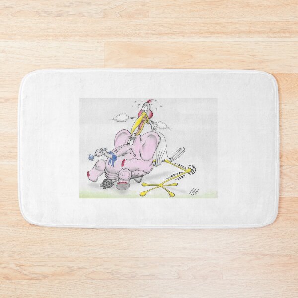 Item preview, Colour cartoon of stork delivering a baby elephant  designed and sold by Richard Fettes.