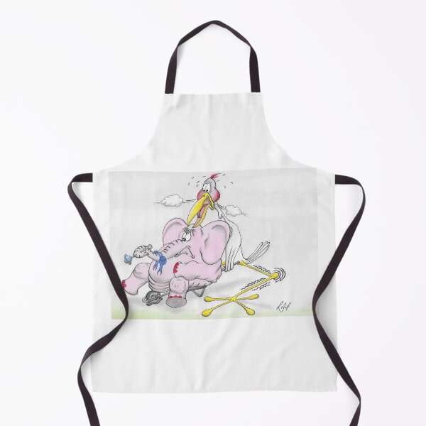 Item preview, Colour cartoon of stork delivering a baby elephant  designed and sold by Richard Fettes.