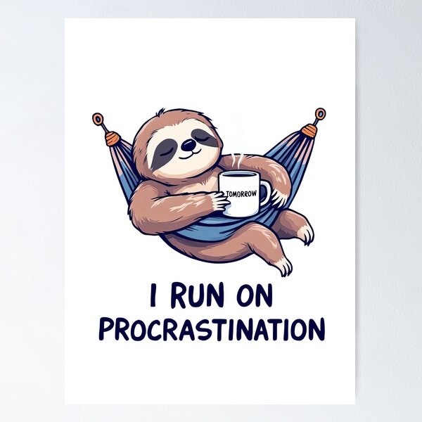 Item preview, A close up of a sloth laying in a hammock with a cup of coffee designed and sold by cafegrafis.