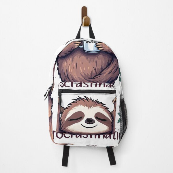 Item preview, A cartoon sloth hanging on a tree branch with a mug designed and sold by cafegrafis.