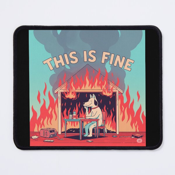 Item preview, This Is Fine. Dog Meme - Chaotic Calm designed and sold by Late Theory.