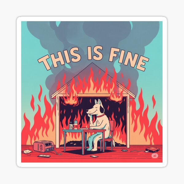 Item preview, This Is Fine. Dog Meme - Chaotic Calm designed and sold by Late Theory.