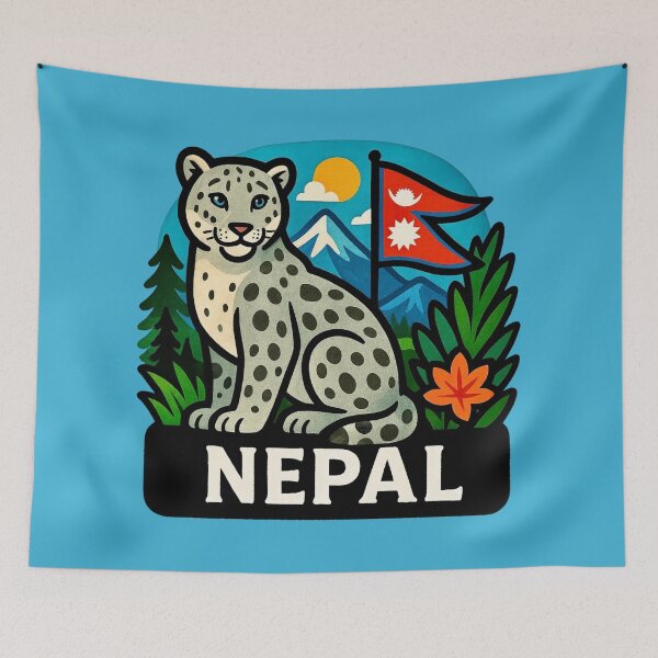 Item preview, Nepal - Snow Leopard with Himalayan Peaks designed and sold by Myra365Art.