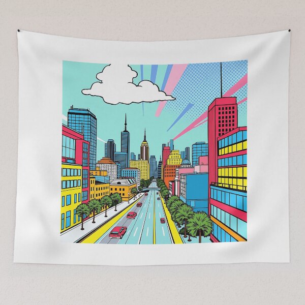 Item preview, Vibrant Pop Art Cityscape designed and sold by sharon1210.