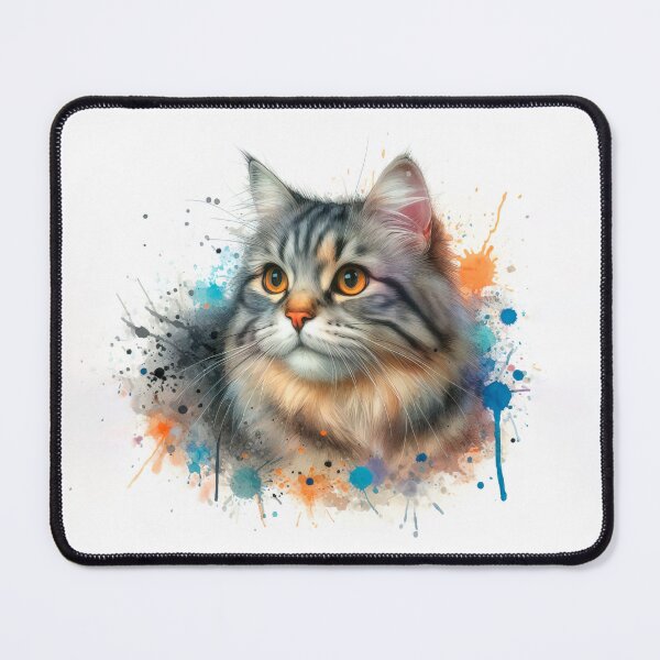 Item preview, European common cat in watercolor designed and sold by paulrommer.