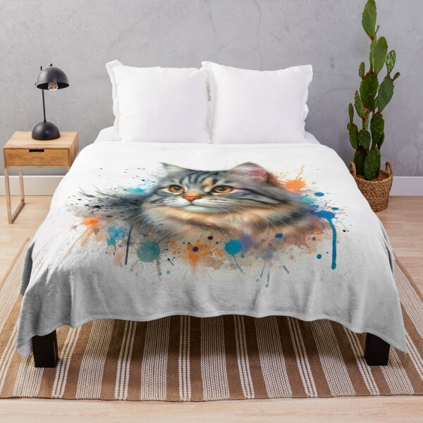 Item preview, European common cat in watercolor designed and sold by paulrommer.