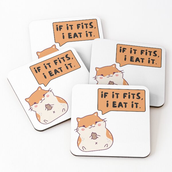 Item preview, If it fits, I eat it - hamster art designed and sold by CleanDecor.