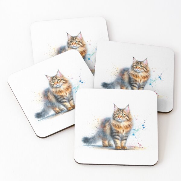 Item preview, European common cat in watercolor designed and sold by paulrommer.