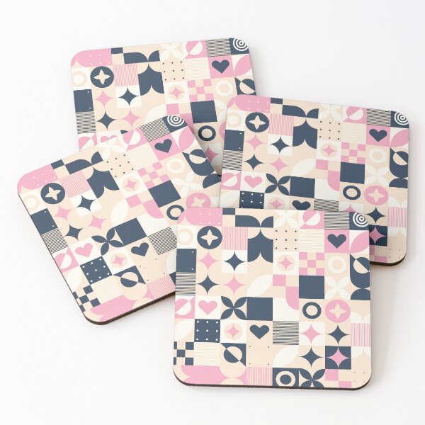 Item preview, Pastel Mosaic Design - Blue & Pastel Pink Abstract Pattern  designed and sold by KhadijaBatool38.
