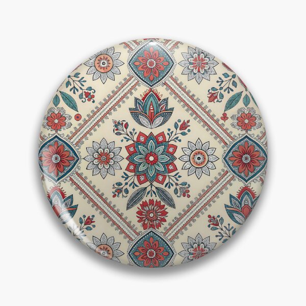 Item preview, Boho Indian Floral Pattern with Traditional Motifs designed and sold by RGShirtWorks.