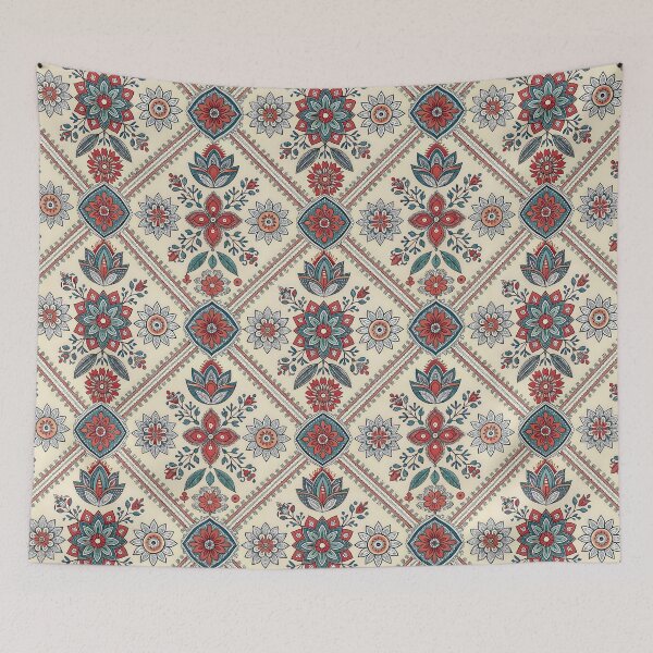 Item preview, Boho Indian Floral Pattern with Traditional Motifs designed and sold by RGShirtWorks.