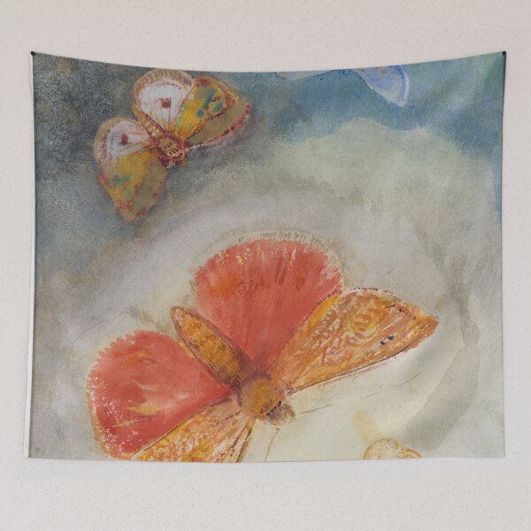 Item preview, Odilon Redon (1840-1916). "Papillons et fleur (Quatre papillons et une fleur)" designed and sold by Narwhal-Peacock.