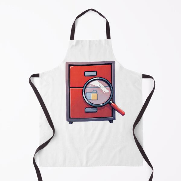 Item preview, A close up of a red cabinet with a magnifying glass designed and sold by cafegrafis.