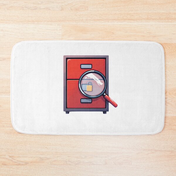 Item preview, A close up of a red cabinet with a magnifying glass designed and sold by cafegrafis.
