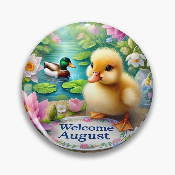 Item preview, Welcome August – Little Duckling by the Lake designed and sold by EmeraldeaArt.