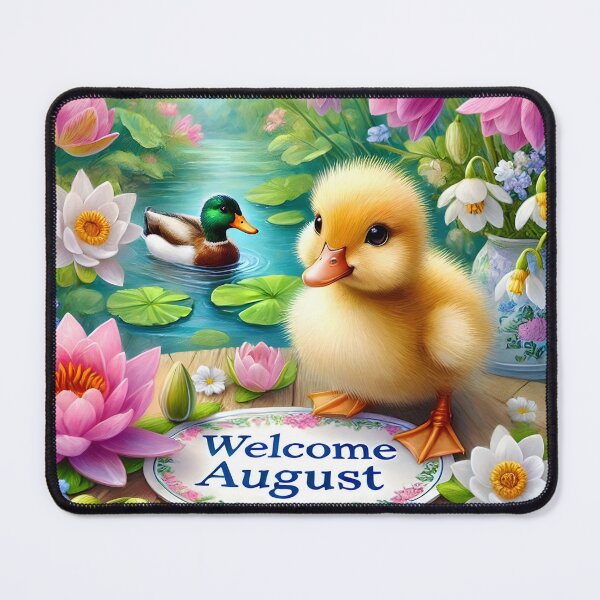Item preview, Welcome August – Little Duckling by the Lake designed and sold by EmeraldeaArt.