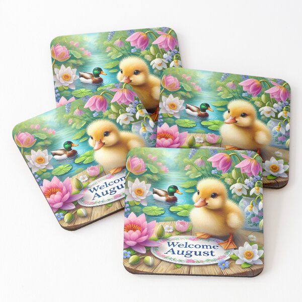 Item preview, Welcome August – Little Duckling by the Lake designed and sold by EmeraldeaArt.