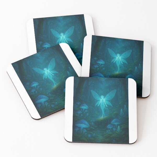 Item preview, Glowing fairy in enchanted forest – magical fantasy artwork designed and sold by LoomisDreams.