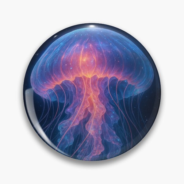 Item preview, Cosmic glowing jellyfish – surreal space and ocean artwork designed and sold by LoomisDreams.