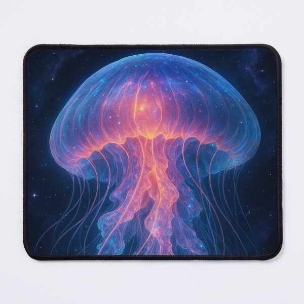 Item preview, Cosmic glowing jellyfish – surreal space and ocean artwork designed and sold by LoomisDreams.