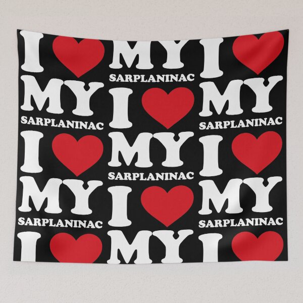 Item preview, I ❤️ My Šarplaninac – Bold Red Heart Dog Lover white Design designed and sold by EmeraldeaArt.
