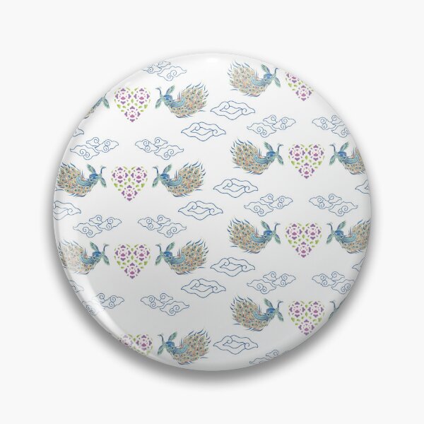 Item preview, Elegant Thai Phoenix and Heart Motif Pattern – Cloud & Floral Fusion Design designed and sold by MadameSayCheese.