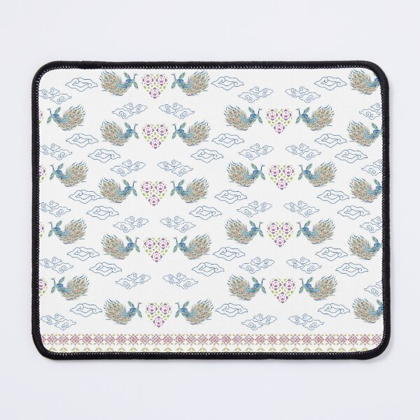 Item preview, Elegant Thai Phoenix and Heart Motif Pattern – Cloud & Floral Fusion Design designed and sold by MadameSayCheese.