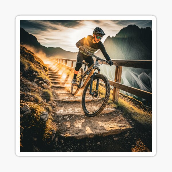 Item preview, Mountain Biker Conquers Rugged Staircase Trail. designed and sold by Hinson MTB Visuals.