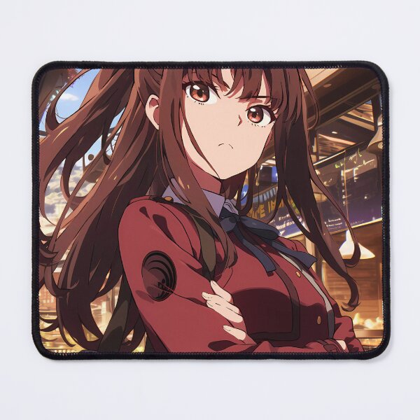 Item preview, Takina Inoue Lycoris Recoil Anime Red Uniform Cafe Serious Stance designed and sold by earlobejerk.