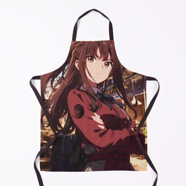 Item preview, Takina Inoue Lycoris Recoil Anime Red Uniform Cafe Serious Stance designed and sold by earlobejerk.