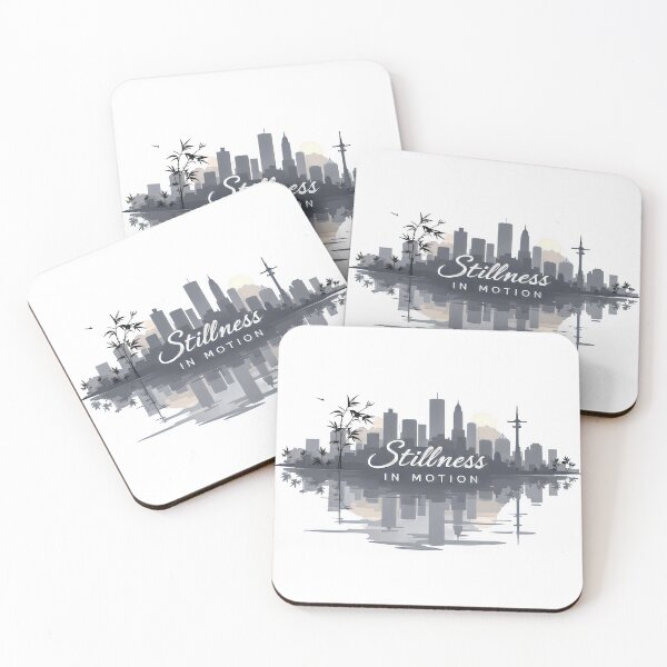 Item preview, Arafed image of a city skyline with a reflection in the water designed and sold by cafegrafis.
