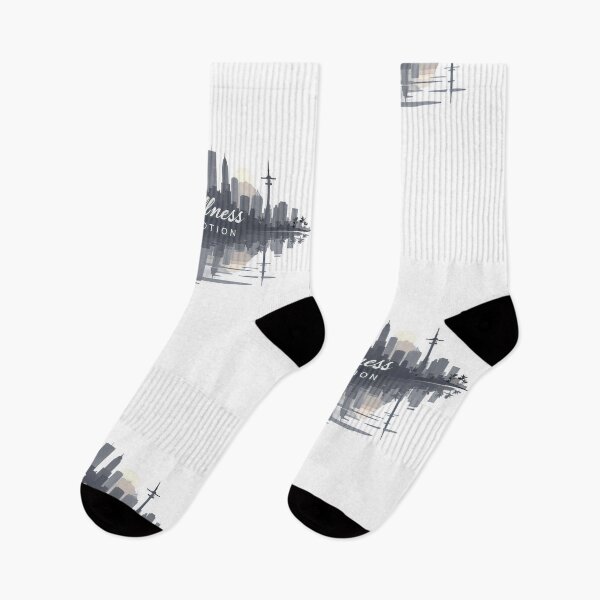Item preview, Arafed image of a city skyline with a reflection in the water designed and sold by cafegrafis.