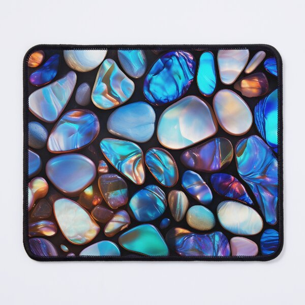 Item preview, Shiny Bluish Pebbles – Crystal-Like Teal and Purple Stone Closeup designed and sold by EmeraldeaArt.