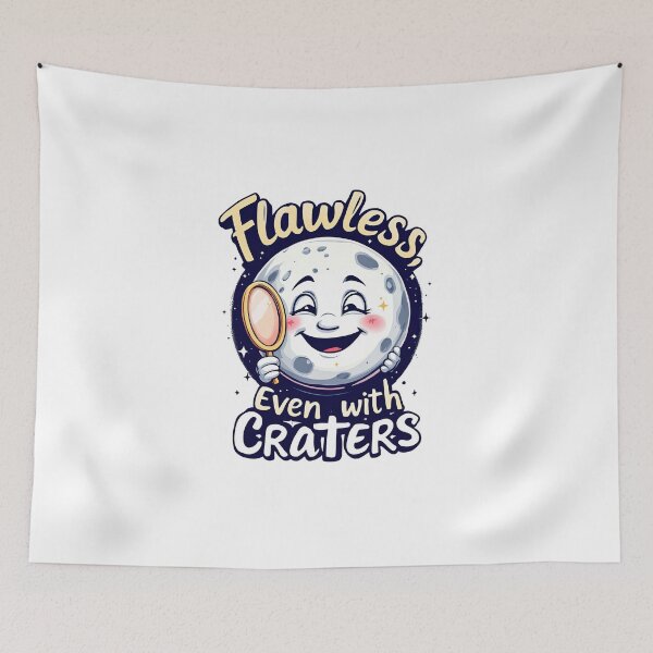 Item preview, A cartoon moon with a magnifying face and a hand holding a magnifying glass designed and sold by cafegrafis.