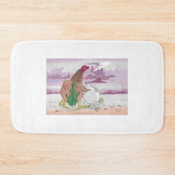 Item preview, Cartoon of rooster and hen hugging at night designed and sold by Richard Fettes.