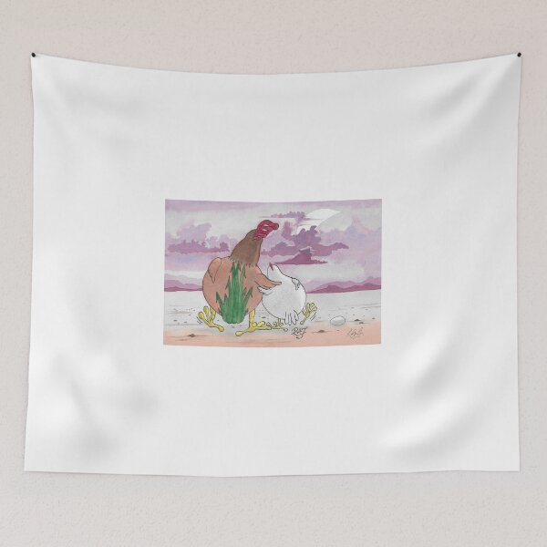 Item preview, Cartoon of rooster and hen hugging at night designed and sold by Richard Fettes.